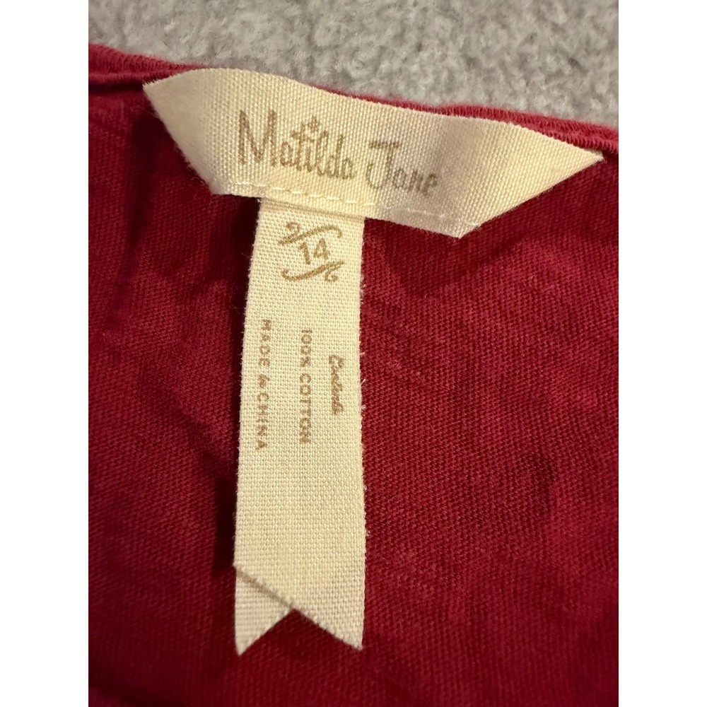 Matilda Jane Girls Size 14 Red Cotton Ruffle Bell Sleeve Top Crew Neck Shirt